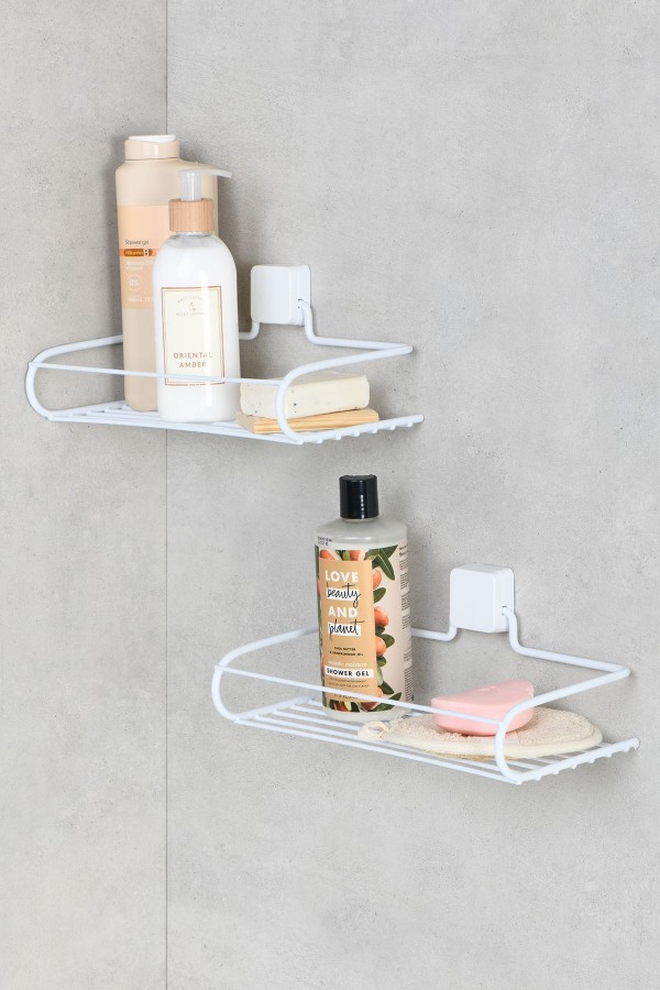 Ömür Boyu Paslanmaz Yapışkanlı Banyo Rafı, Banyo Düzenleyici, Banyo Organizer, Şampuan Rafı